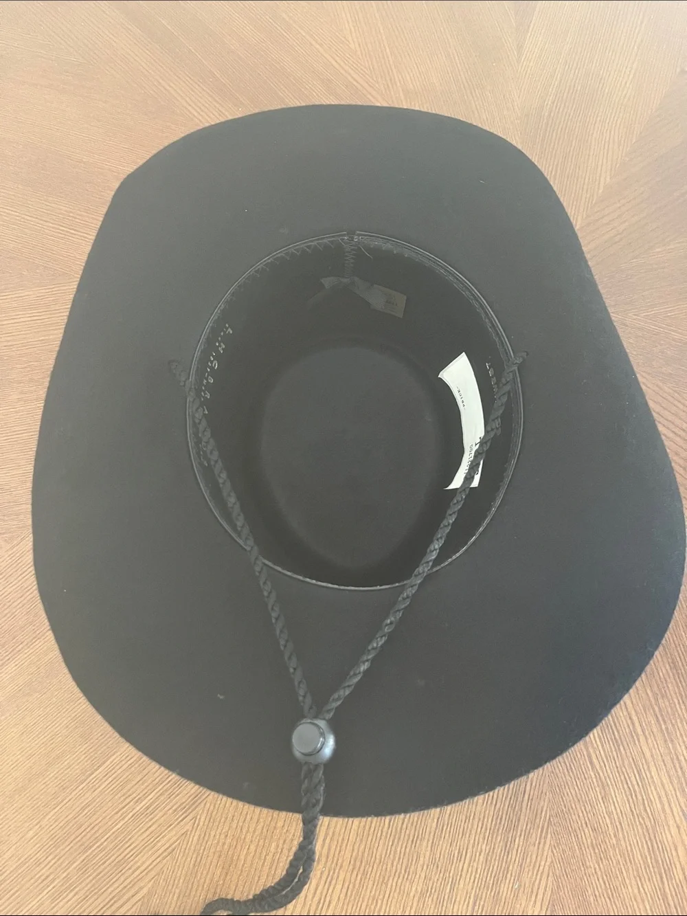 Southwest Gambler Western Black Wool Hat Silver Band Chin Strap Unisex Small